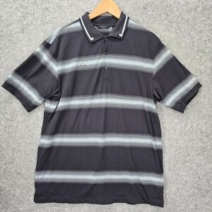 Radmor Golf Polo Shirt Mens XL Navy Blue Pima Cotton Stretch Baty Ombre Stripe